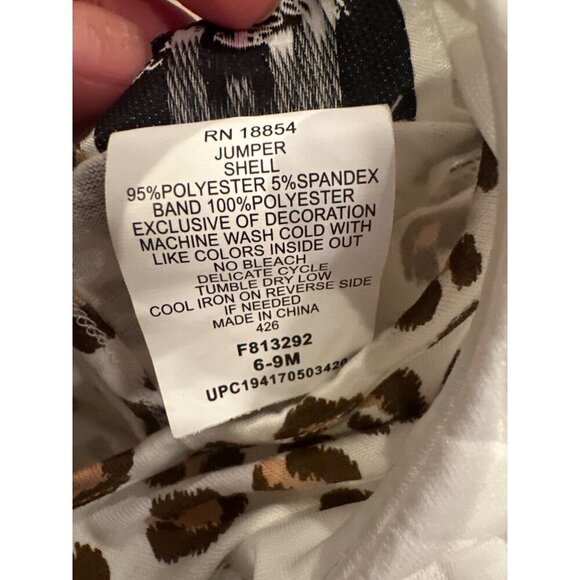 Rare Editions Baby Girls Cheetah Bodysuit & Jumper, 2 Piece Set - Off White 6-9 - Picture 7 of 7